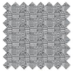 Bacati - Clouds In The City Gray Reverse Cityscape Crib/Toddler Bed Skirt