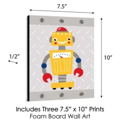 Big Dot Of Happiness Gear Up Robots - Nursery Wall Art And Kids Room Decor - 7.5 X 10 Inches - Set Of 3 Prints -Nursery Nest Deals Store GUEST c3637006 e972 41b8 8a68 07b627524054