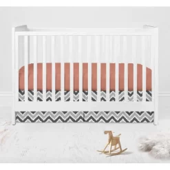 Bacati - Ikat Dots Stripes Coral Gray 10 Pc Crib Set With Long Rail Guard Cover & 4 Muslin Swaddling Blankets -Nursery Nest Deals Store GUEST c45d6044 79e4 40aa 94a5 24888334c4dd
