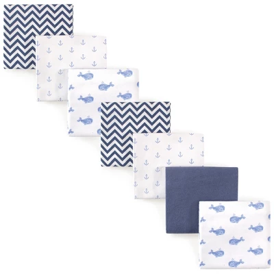 Hudson Baby Infant Boy Cotton Flannel Receiving Blankets Bundle, Blue Whale, One Size 1 Hudson Baby Infant Boy Cotton Flannel Receiving Blankets Bundle, Blue Whale, One Size