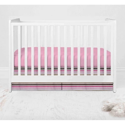 Bacati - Mod Dots Stripes Pink Fuschia Beige Chocolate 4 Pc Crib Bedding Set With Diaper Caddy 3 Bacati - Mod Dots Stripes Pink Fuschia Beige Chocolate 4 Pc Crib Bedding Set With Diaper Caddy - Image 3