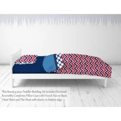 Bacati - Mix N Match Blue/Red 4 Pc Cotton Toddler Bedding Set -Nursery Nest Deals Store GUEST c6da8468 4628 4b13 9049 52220cf6978f