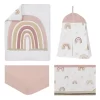 Sweet Jojo Designs Girl Baby Crib Bedding Set - Boho Rainbow Collection 4pc