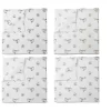 Bacati - Happy Monkeys Blue/Green/Gray Boys Muslin Swaddling Blankets Set Of 4