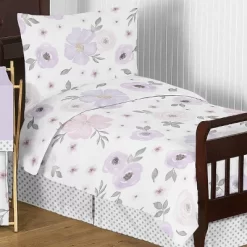 5pc Sweet Jojo Designs Watercolor Floral Toddler Bedding Set Lavender/Gray - Sweet Jojo Designs -Nursery Nest Deals Store GUEST cac5874b f312 4199 82ac 07d4bf6c1548