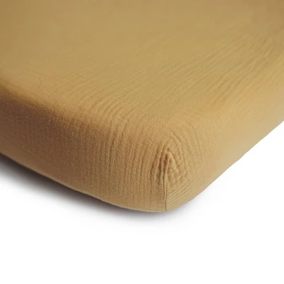 Mushie Extra Soft Muslin Crib Fitted Sheet 6 Mushie Extra Soft Muslin Crib Fitted Sheet - Image 6