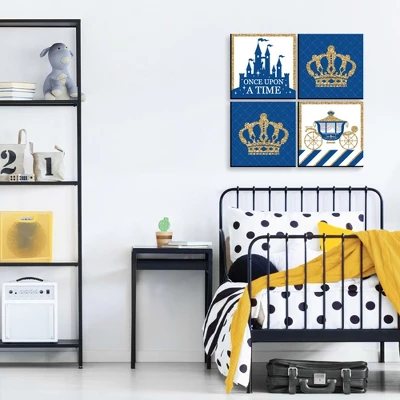 Big Dot Of Happiness Royal Prince Charming - Kids Room, Nursery Decor & Home Decor - 11 X 11 Inches Nursery Wall Art - Set Of 4 Prints For Baby's Room 2 Big Dot Of Happiness Royal Prince Charming - Kids Room, Nursery Decor & Home Decor - 11 X 11 Inches Nursery Wall Art - Set Of 4 Prints For Baby's Room - Image 2