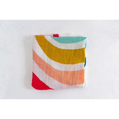 Clementine Kids Rainbow Print Swaddle Wrap 2 Clementine Kids Rainbow Print Swaddle Wrap - Image 2