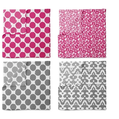 Bacati - Ikat Dots Leopard Pink Grey Muslin Girls 10 Pc Crib Set With Wall Hangings & Mobile 6 Bacati - Ikat Dots Leopard Pink Grey Muslin Girls 10 Pc Crib Set With Wall Hangings & Mobile - Image 6