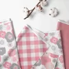 Bacati - Watercolor Floral Coral Gray 4 Pc Crib Bedding Set With Diaper Caddy