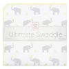SwaddleDesigns Ultimate Swaddle Blanket - Elephant Pastel Yellow