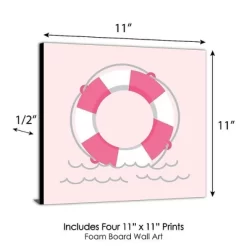 Big Dot Of Happiness Ahoy - Nautical Girl - Kids Room, Nursery Decor And Home Decor - 11 X 11 Inches Kids Wall Art - Set Of 4 Prints -Nursery Nest Deals Store GUEST d3f994f2 7add 4344 8c59 6d61a52c04e5