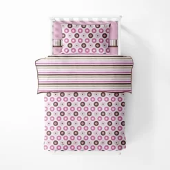 Bacati - Mod Dots Stripes Pink Fuschia Beige Chocolate 3 Pc Toddler Sheet Set -Nursery Nest Deals Store GUEST d452c70e d838 4c5d b9c1 1f9f452fc1ea 1