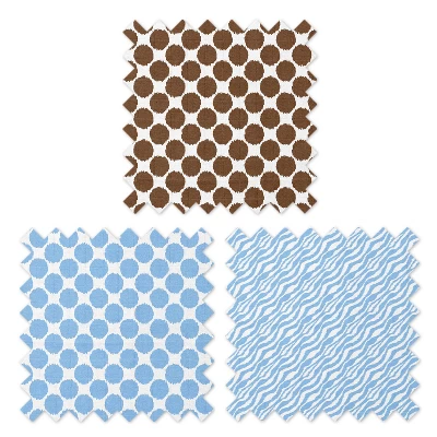 Bacati - Ikat Blue/Chocolate Swaddling Muslin Blankets Set Of 4 4 Bacati - Ikat Blue/Chocolate Swaddling Muslin Blankets Set Of 4 - Image 4