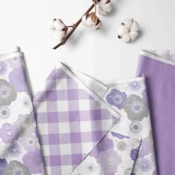 Bacati - Watercolor Floral Purple Gray 10 Pc Girls Crib Bedding Set With 2 Crib Fitted Sheets