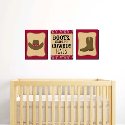 Big Dot Of Happiness Little Cowboy - Western Nursery Wall Art And Kids Room Decorations - Gift Ideas - 7.5 X 10 Inches - Set Of 3 Prints 1 Big Dot Of Happiness Little Cowboy - Western Nursery Wall Art And Kids Room Decorations - Gift Ideas - 7.5 X 10 Inches - Set Of 3 Prints
