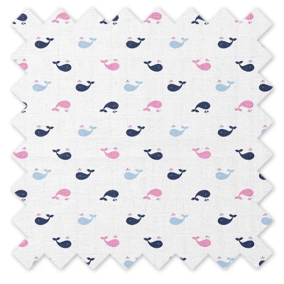 Bacati - Little Sailor Girls Whales/Boats Muslin 4 Pc Toddler Bedding Set 8 Bacati - Little Sailor Girls Whales/Boats Muslin 4 Pc Toddler Bedding Set - Image 8