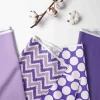 Bacati - MixNMatch Purple Chevron Dots 3 Pc Toddler Sheet Set