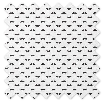 Bacati - Mustache/Plus Muslin 4 Pc Toddler Bedding Set, Black 7 Bacati - Mustache/Plus Muslin 4 Pc Toddler Bedding Set, Black - Image 7