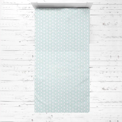Bacati - Floret Aqua Muslin 3 Pc Toddler Bed Sheet Set 100 Pecent Cotton 1 Bacati - Floret Aqua Muslin 3 Pc Toddler Bed Sheet Set 100 Pecent Cotton