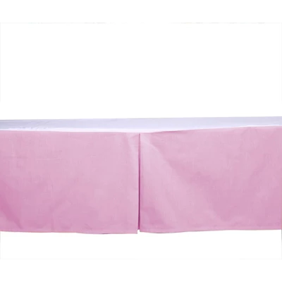 Bacati - Solid Crib/Toddler Bed Skirt - Pink 2 Bacati - Solid Crib/Toddler Bed Skirt - Pink - Image 2