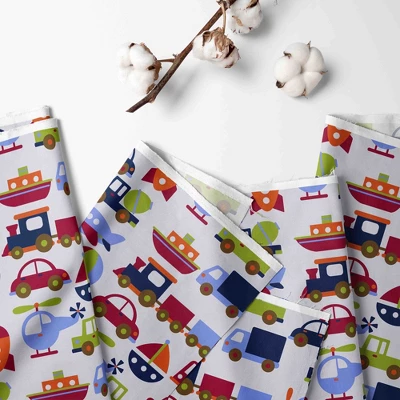 Bacati - Transportation Blue Navy Green Red Orange 4 Pc Toddler Bedding Set 7 Bacati - Transportation Blue Navy Green Red Orange 4 Pc Toddler Bedding Set - Image 7