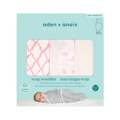 Aden + Anais Easy Swaddle Wrap Minky - 0-3 Months - 3pk 1 Aden + Anais Easy Swaddle Wrap Minky - 0-3 Months - 3pk