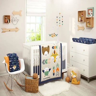 Little Love By NoJo Aztec Musical Mobile With 2 Foxes And 2 Owls - Gold And Green 2 Little Love By NoJo Aztec Musical Mobile With 2 Foxes And 2 Owls - Gold And Green - Image 2