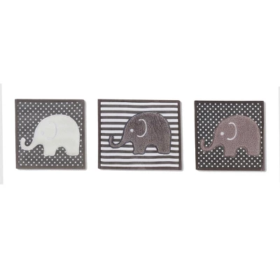Bacati - Elephants White/Gray 10 Pc Crib Bedding Set With Long Rail Guard Cover 2 Bacati - Elephants White/Gray 10 Pc Crib Bedding Set With Long Rail Guard Cover - Image 2