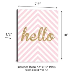 Big Dot Of Happiness Hello Little One - Pink And Gold - Baby Girl Nursery Wall Art & Kids Room Decor - Gift Ideas - 7.5 X 10 Inches - Set Of 3 Prints -Nursery Nest Deals Store GUEST e98e38a7 27c8 446b 96c0 4b60e7419605