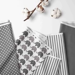 Bacati - Elephants White Steel Gray 3 Pc Toddler Bed Sheet Set -Nursery Nest Deals Store GUEST e9cd9e1d e4ab 4fa6 8e51 61b4476d8acc