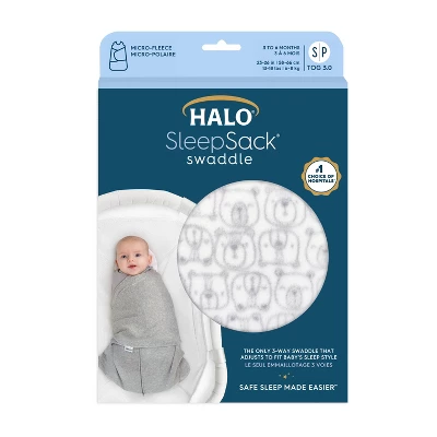 HALO Innovations Sleepsack Swaddle Bear Faces Microfleece - S 3 HALO Innovations Sleepsack Swaddle Bear Faces Microfleece - S - Image 3