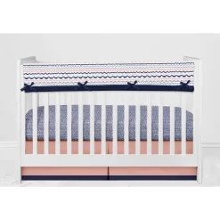 Bacati - Olivia Coral Navy 10 Pc Crib Bedding Set With Long Rail Guard Cover -Nursery Nest Deals Store GUEST ee6d1eb8 f86e 44cf b29b b0bf589e2e47