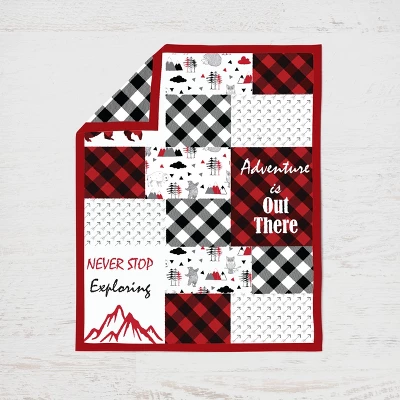 Bacati - Lumberjack Red Black Gray 3 Pc Crib Bedding Set 3 Bacati - Lumberjack Red Black Gray 3 Pc Crib Bedding Set - Image 3
