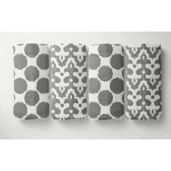 Bacati - Ikat Chevron White Grey Neutral 10 Pc Crib Set With Long Rail Guard Cover & 4 Muslin Swaddling Blankets -Nursery Nest Deals Store GUEST f13a0941 8534 4131 acd4 e17f4fa49aad