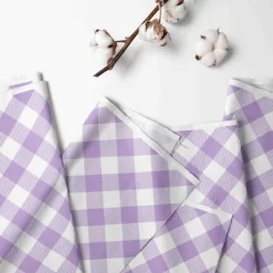 Bacati - Check Plaids Printed Purple 100 Percent Cotton Universal Baby US Standard Crib Or Toddler Bed Fitted Sheet