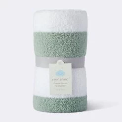 Chenille Stripe Baby Blanket - Green And White Stripe - Cloud Island™ -Nursery Nest Deals Store GUEST f1d770bd 8395 4c5f 908f 0abf2d889710