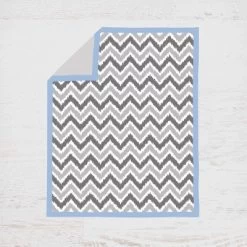 Bacati - Ikat Dots Zebra Blue Grey Boys 3 Pc Crib Set