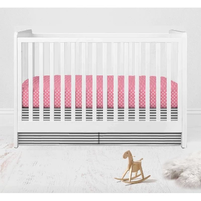 Bacati - Elephants Pink/Fuschia/Gray 10 Pc Crib Bedding Set With Long Rail Guard Cover 7 Bacati - Elephants Pink/Fuschia/Gray 10 Pc Crib Bedding Set With Long Rail Guard Cover - Image 7