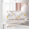 Flannel Swaddle Baby Blankets - Yellow Sun And Stripe - 2pk - Cloud Island™