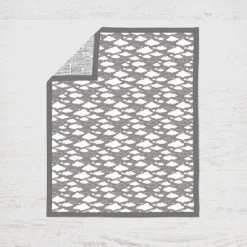 Bacati - Clouds In The City White/Gray 4 Pc Crib Bedding Set With Diaper Caddy