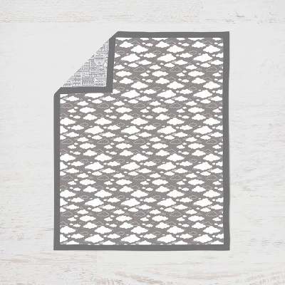 Bacati - Clouds In The City White/Gray 4 Pc Crib Bedding Set With Diaper Caddy 1 Bacati - Clouds In The City White/Gray 4 Pc Crib Bedding Set With Diaper Caddy