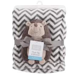 Hudson Baby Infant Plush Blanket With Toy, Hedgehog, One Size