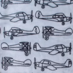 Hudson Baby Infant Boy Plush Blanket With Faux Shearling Back, Airplane, One Size