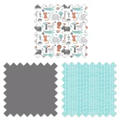 Bacati - Jungle Safari Aqua Orange Gray 4 Pc Cotton Crib Bedding Set With Diaper Caddy -Nursery Nest Deals Store GUEST fd5eaec1 ac74 443a b360 1e8df1322248