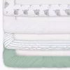 The Peanutshell Not So Basic Elephant 4-Pack Crib Fitted Sheet Set In Grey/White