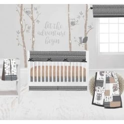 Bacati - Owls In The Woods Beige/Gray 6 Pc Crib Bedding Set With Long Rail Guard Cover 12 Bacati - Owls In The Woods Beige/Gray 6 Pc Crib Bedding Set With Long Rail Guard Cover -Nursery Nest Deals Store GUEST ff9e00b2 4e6d 4691 aa38 e32d14ca21ab